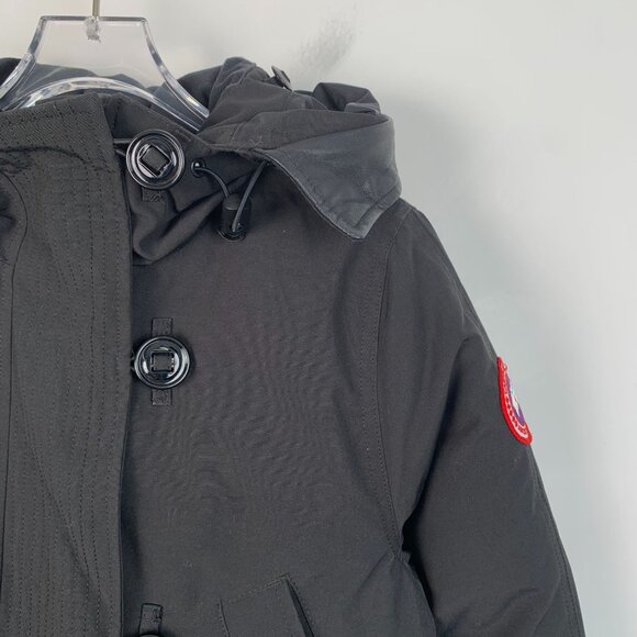 Canada Goose Down Parka Jacket 2XS Black Hooded Medium-Length Padded Coat With B - Picture 3 of 16